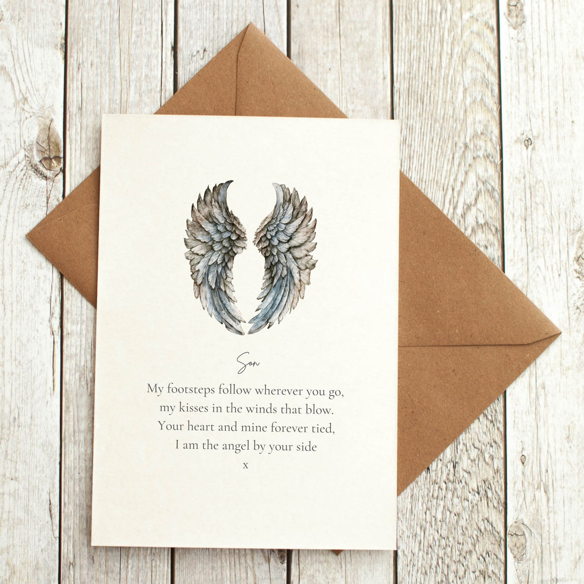 Personalised In Loving Memory Card - Angel By Your Side Poem