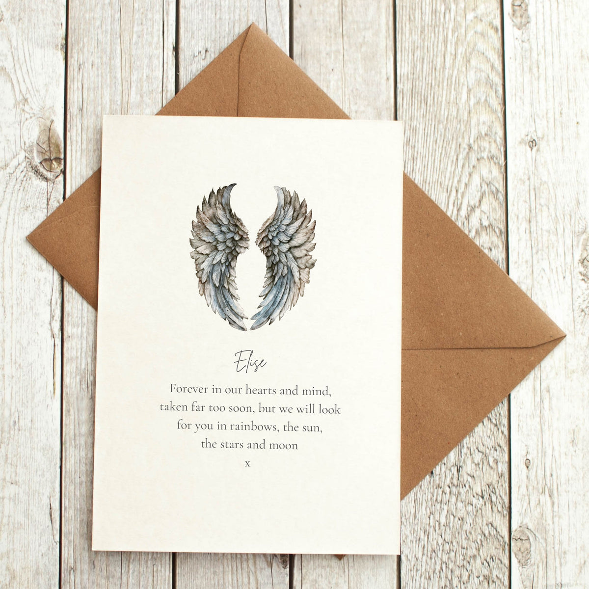 Personalised In Loving Memory Card - Taken Far Too Soon Poem