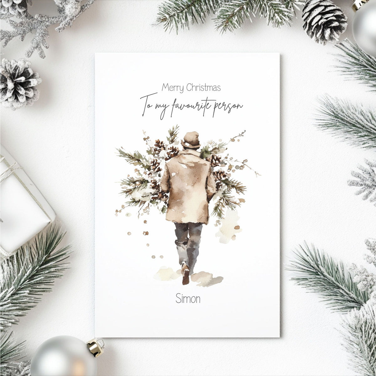 Personalised Christmas Card For Him