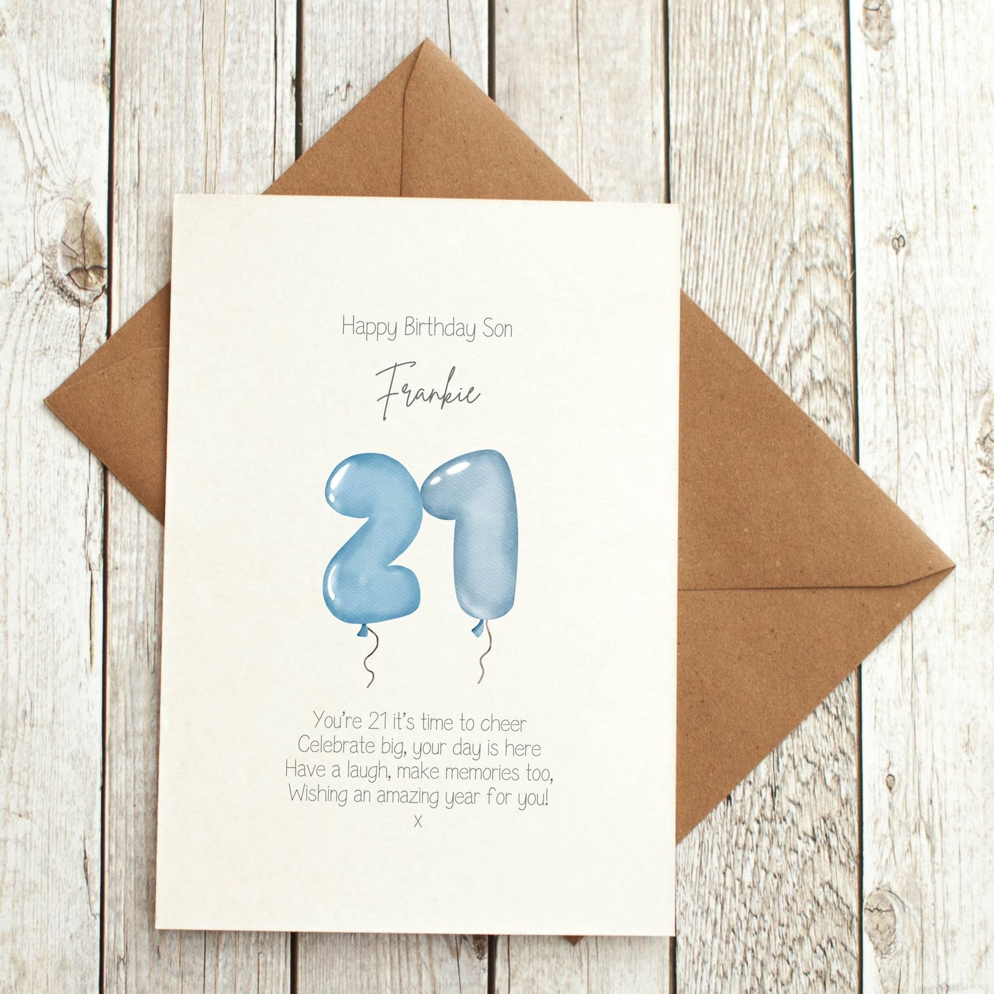 Balloon Birthday Poem Card - 16th, 18th & 21st | For Him