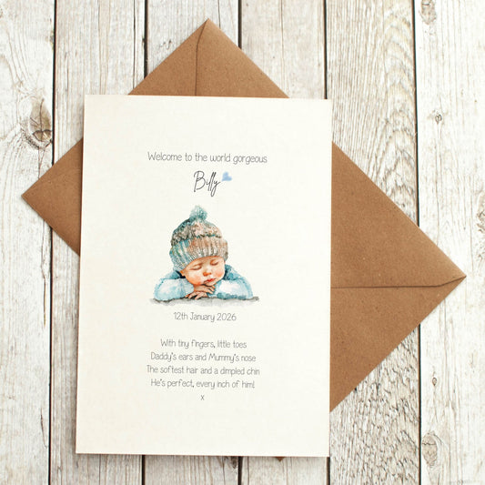 Welcome to the World - New Baby Boy Poem Card