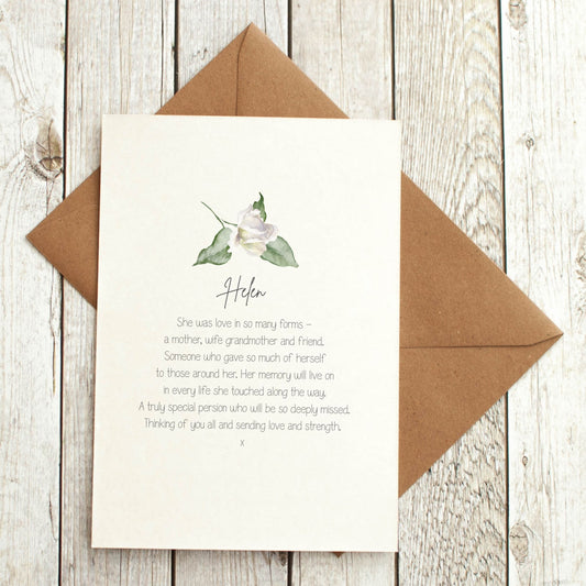 In Memory Sympathy Card - Personalised