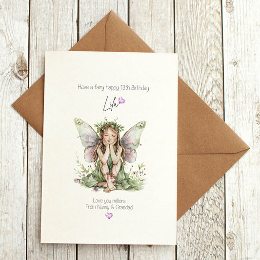 Fairy Birthday Card - Any Age, Name & Relation
