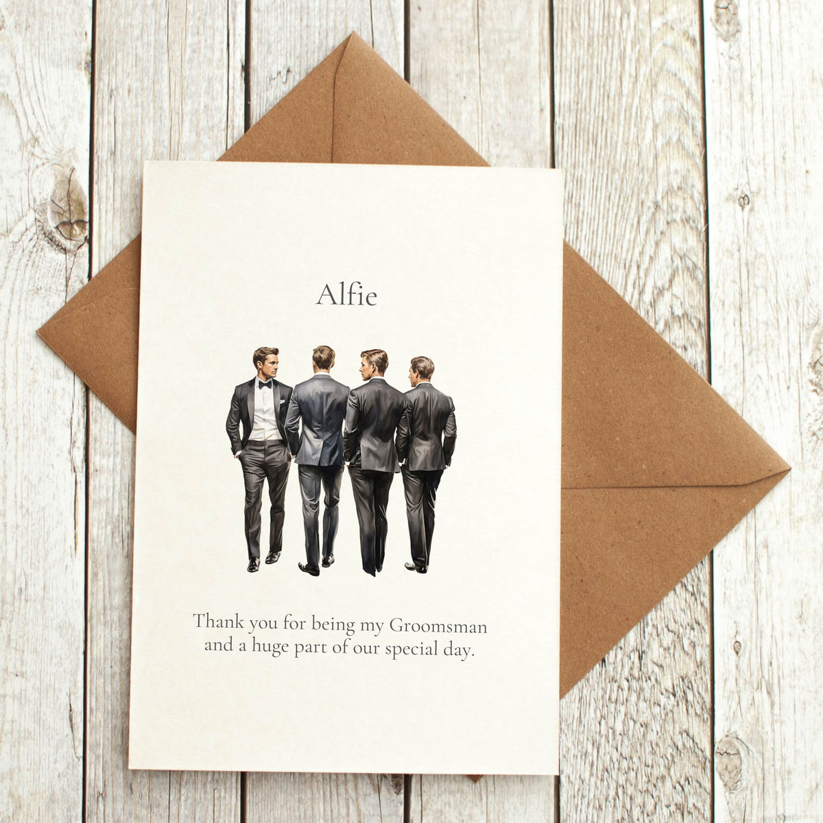 Personalised Groomsman Thank You Card