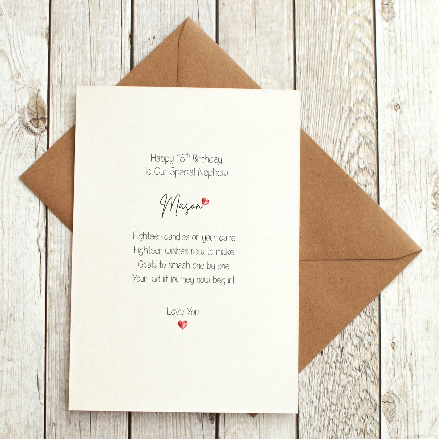 18th Birthday Card - Any Name & Relation