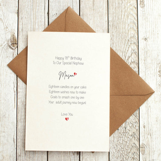 18th Birthday Card - Any Name & Relation