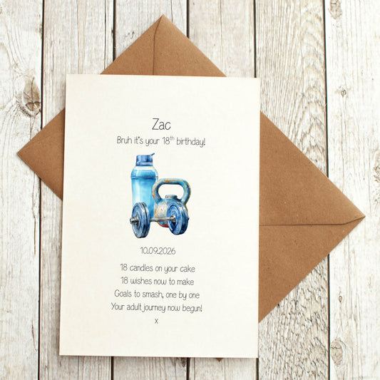 Personalised Gym Card For Him - Any Age Or Relation