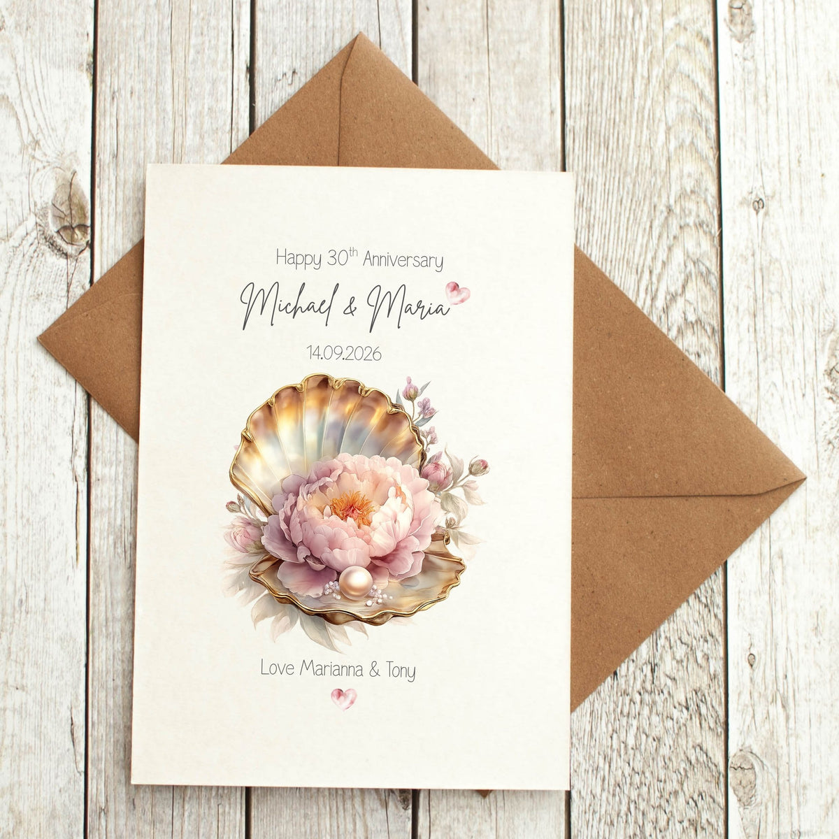 Personalised Pearl Wedding Anniversary Card