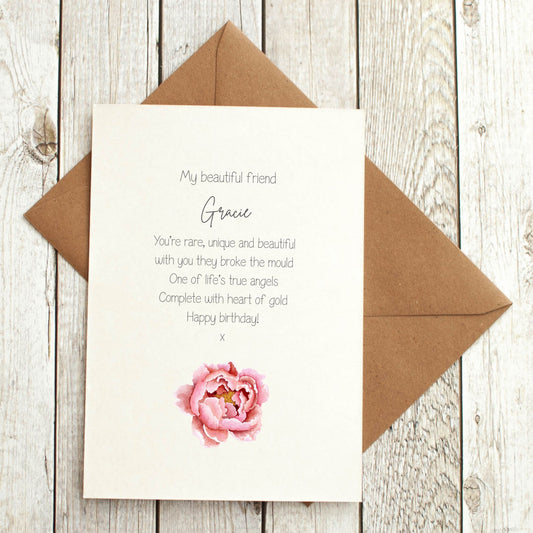 Personalised Heart Of Gold Birthday Card - For Her