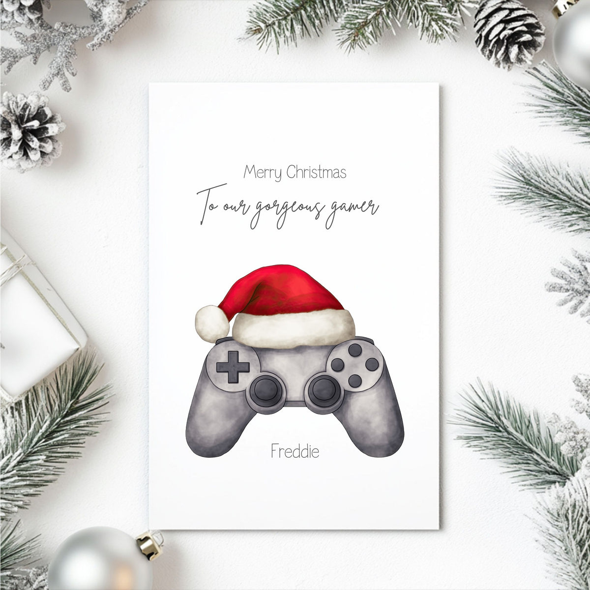 Personalised Gamer Christmas Card