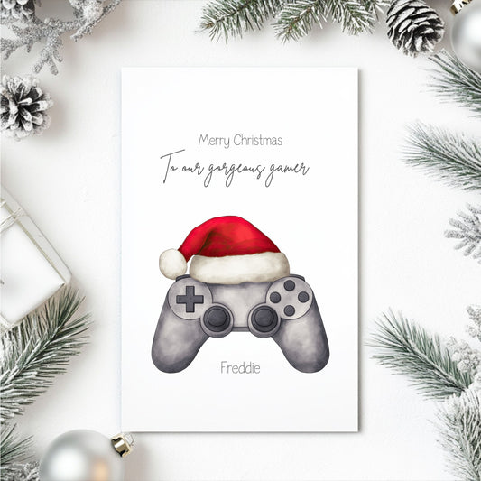 Personalised Gamer Christmas Card