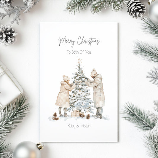 Personalised Christmas Card For Couple
