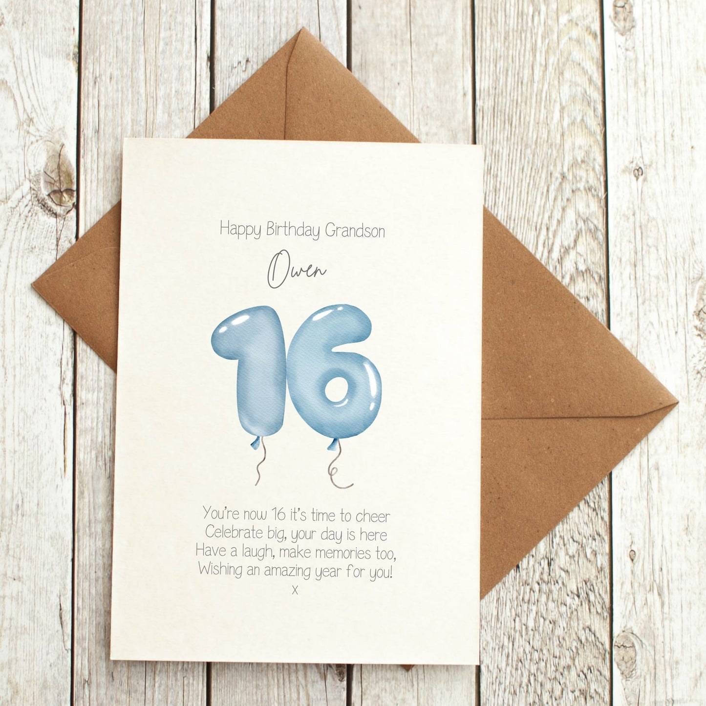 Balloon Birthday Poem Card - 16th, 18th & 21st | For Him