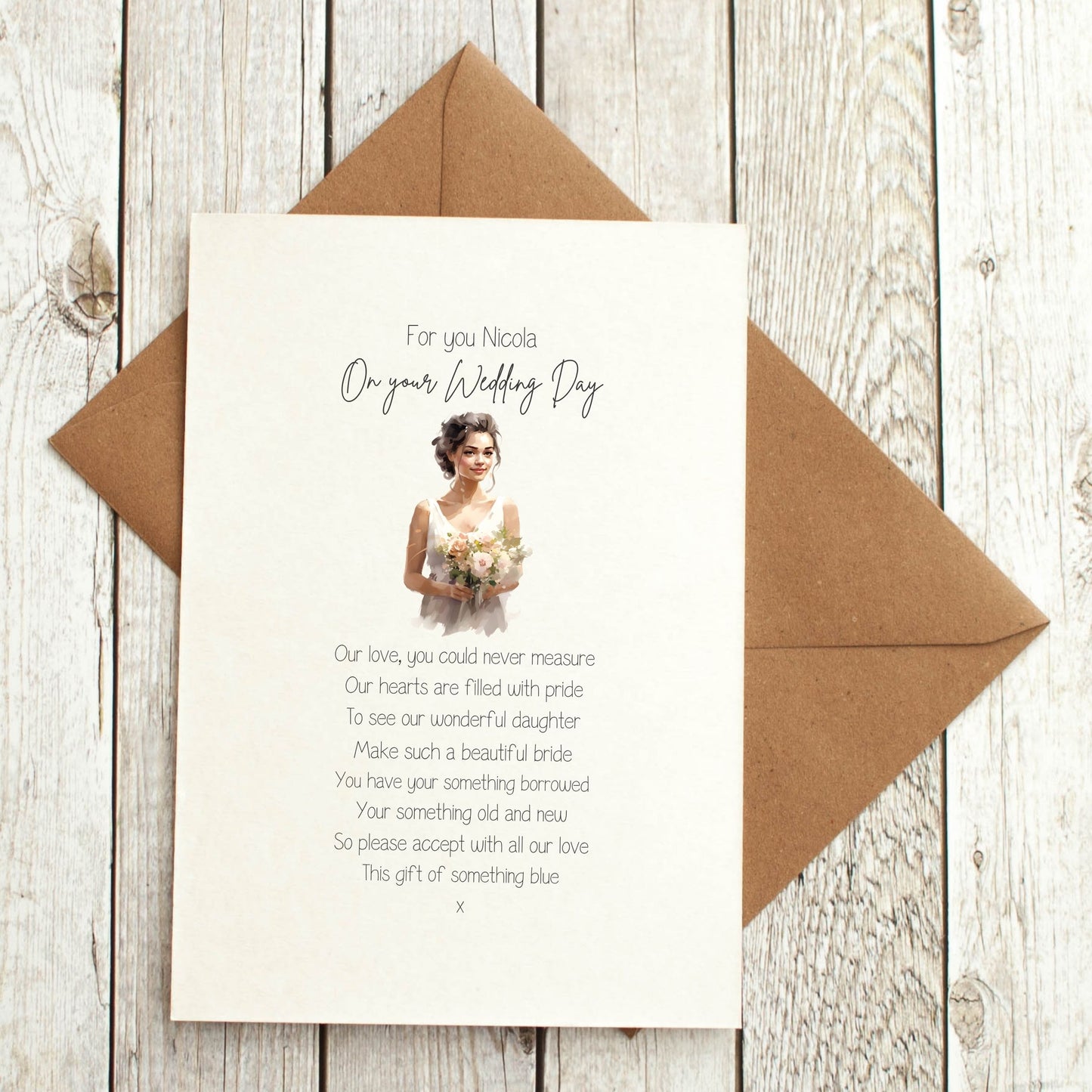 Something Blue Poem Card for the Bride