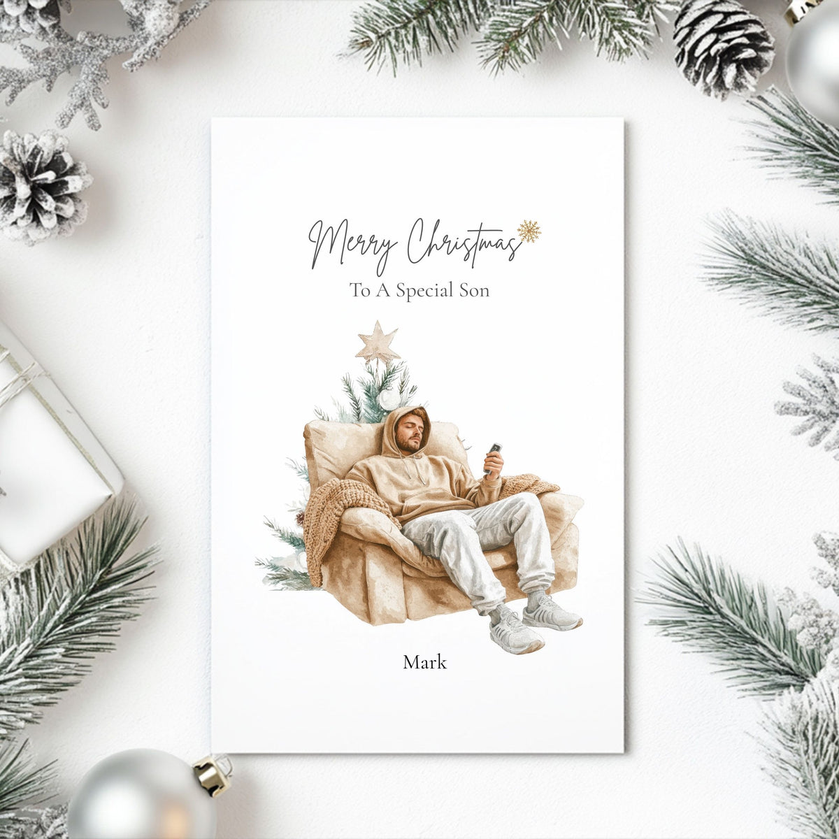 Personalised Christmas Card For Him