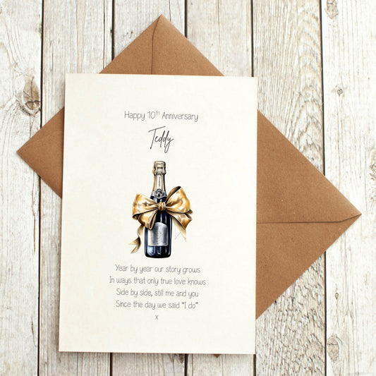 Personalised Anniversary Card - For Him
