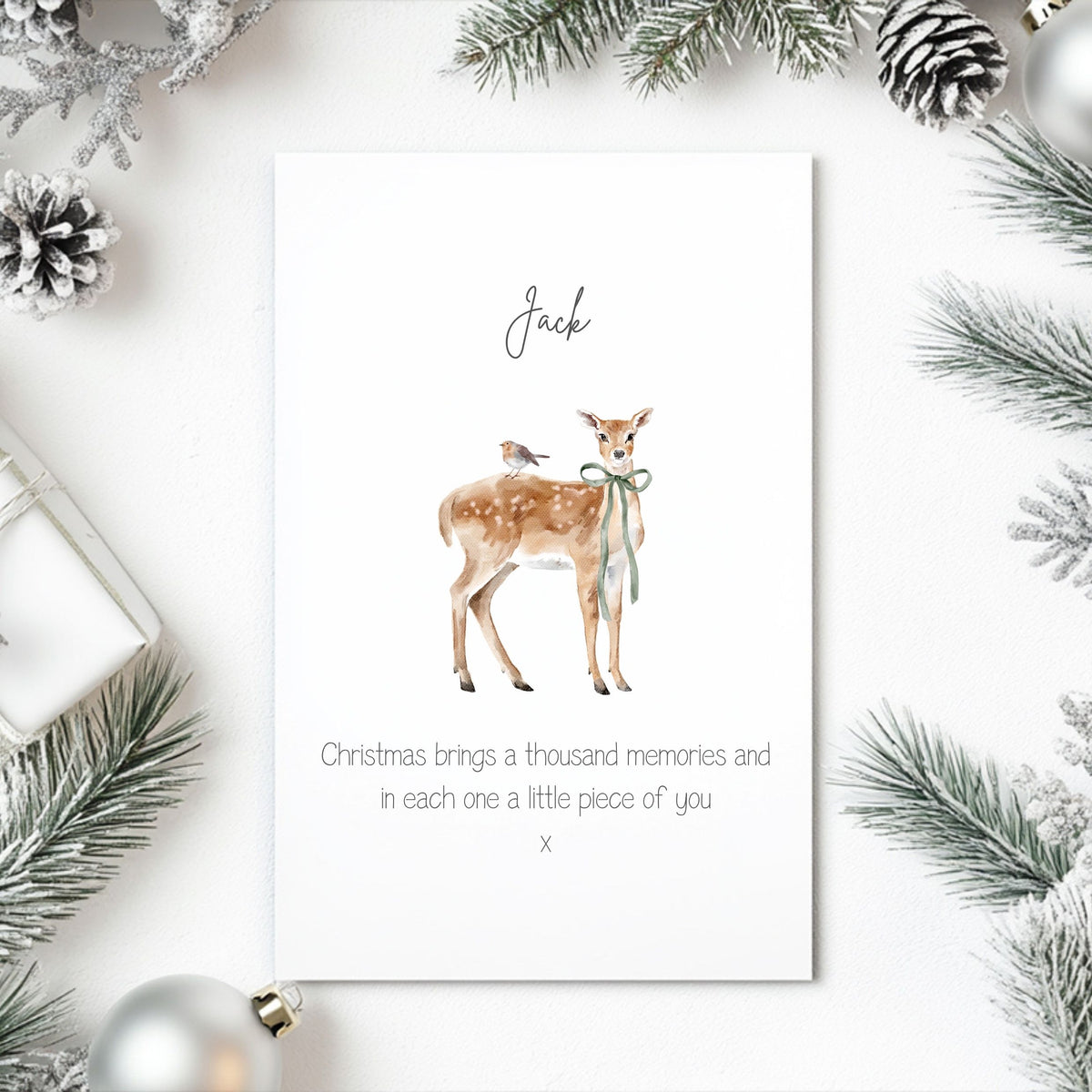 Personalised In loving memory christmas card
