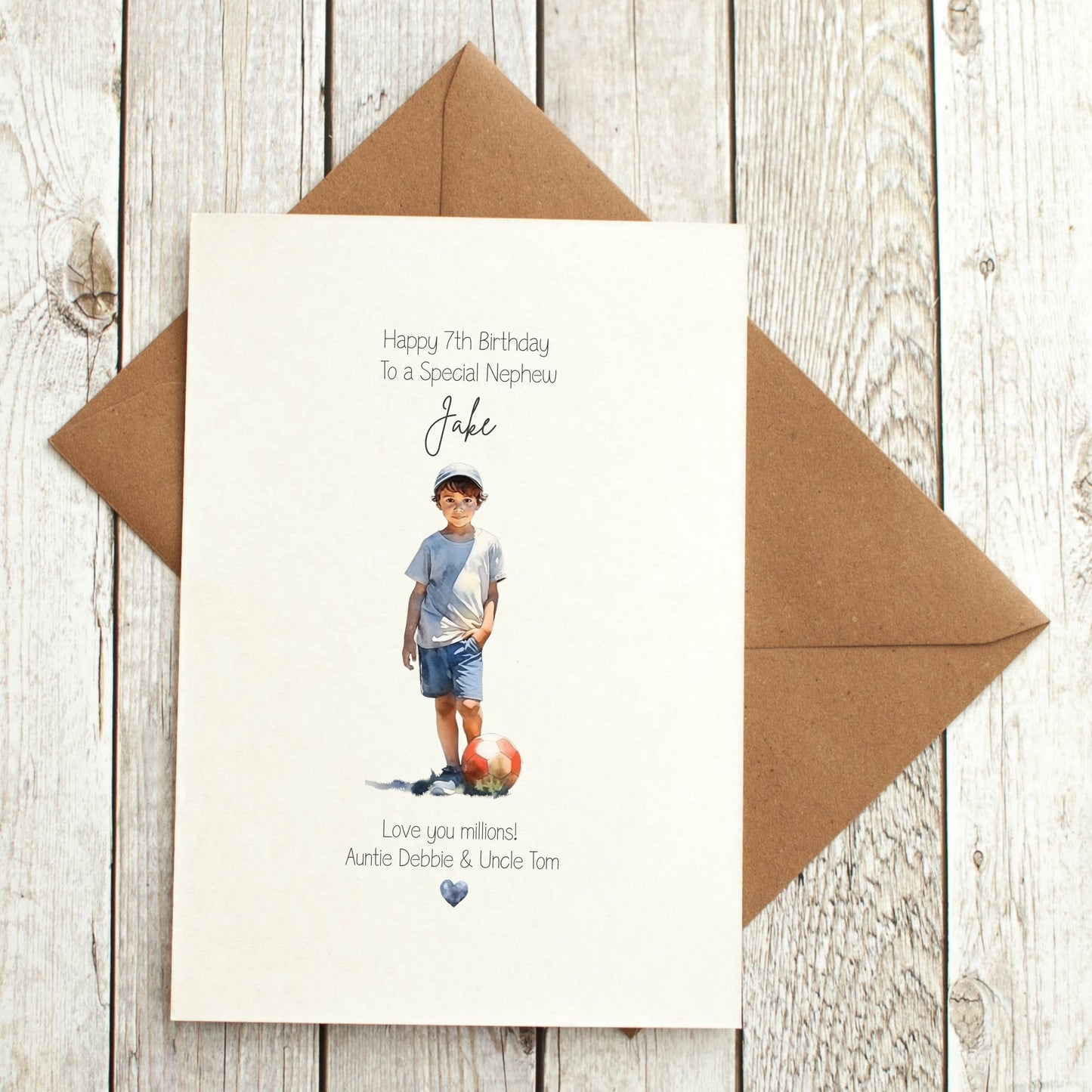 Boys Personalised Football Birthday Card
