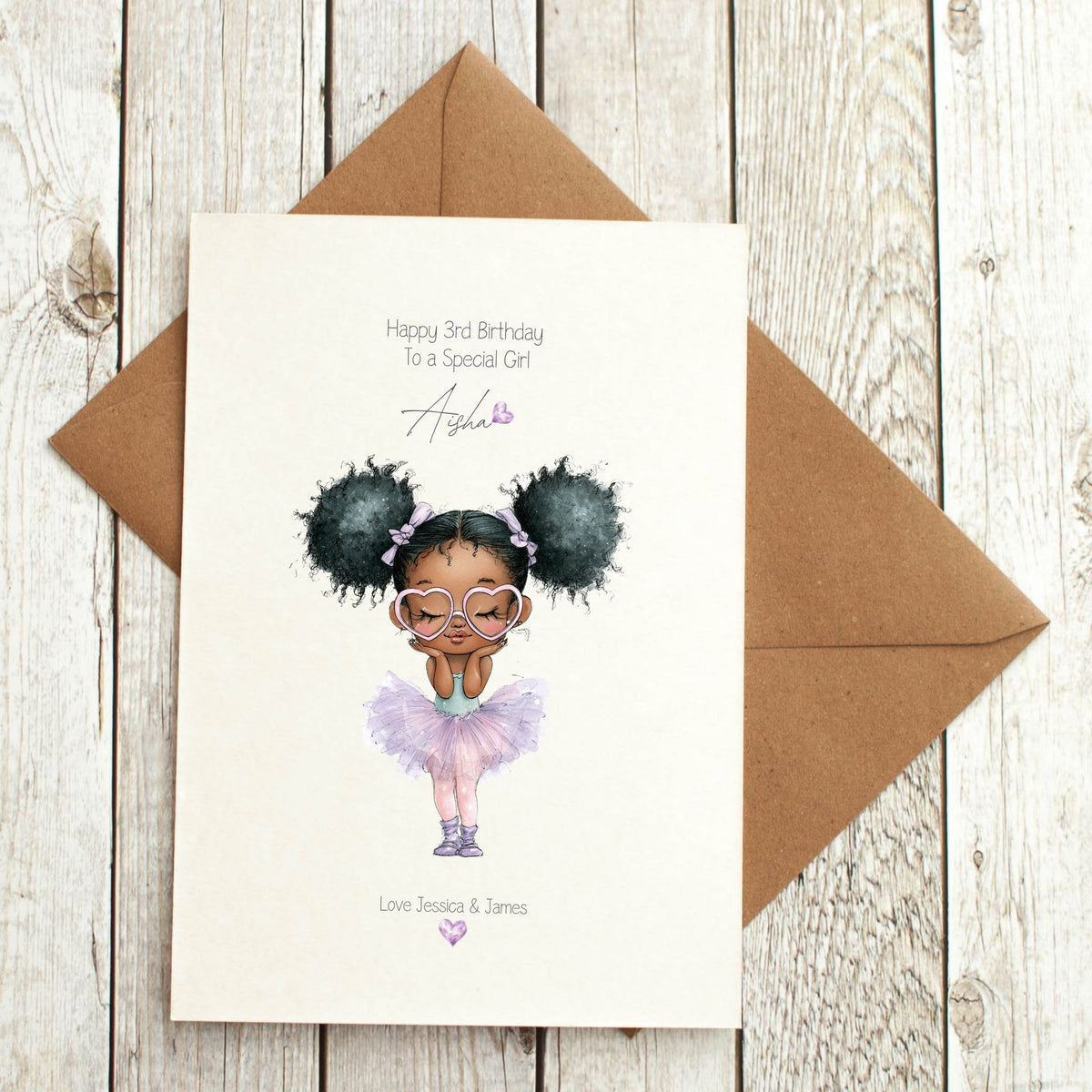Personalised Ballerina Birthday Card - Any Age, Relation