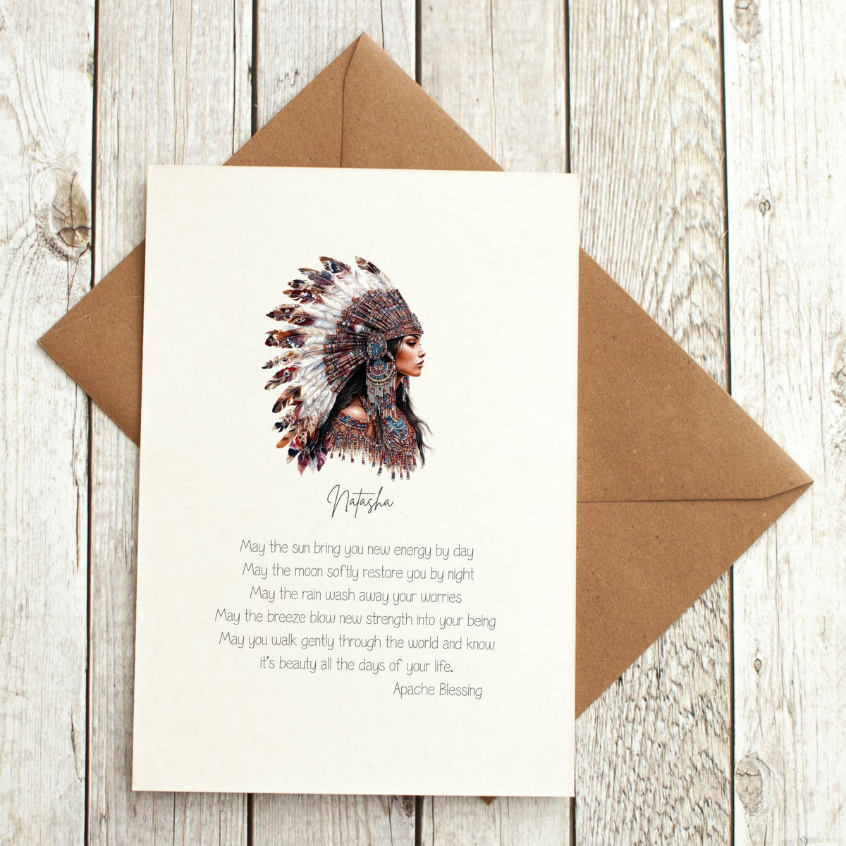 Personalised Apache Blessing Card
