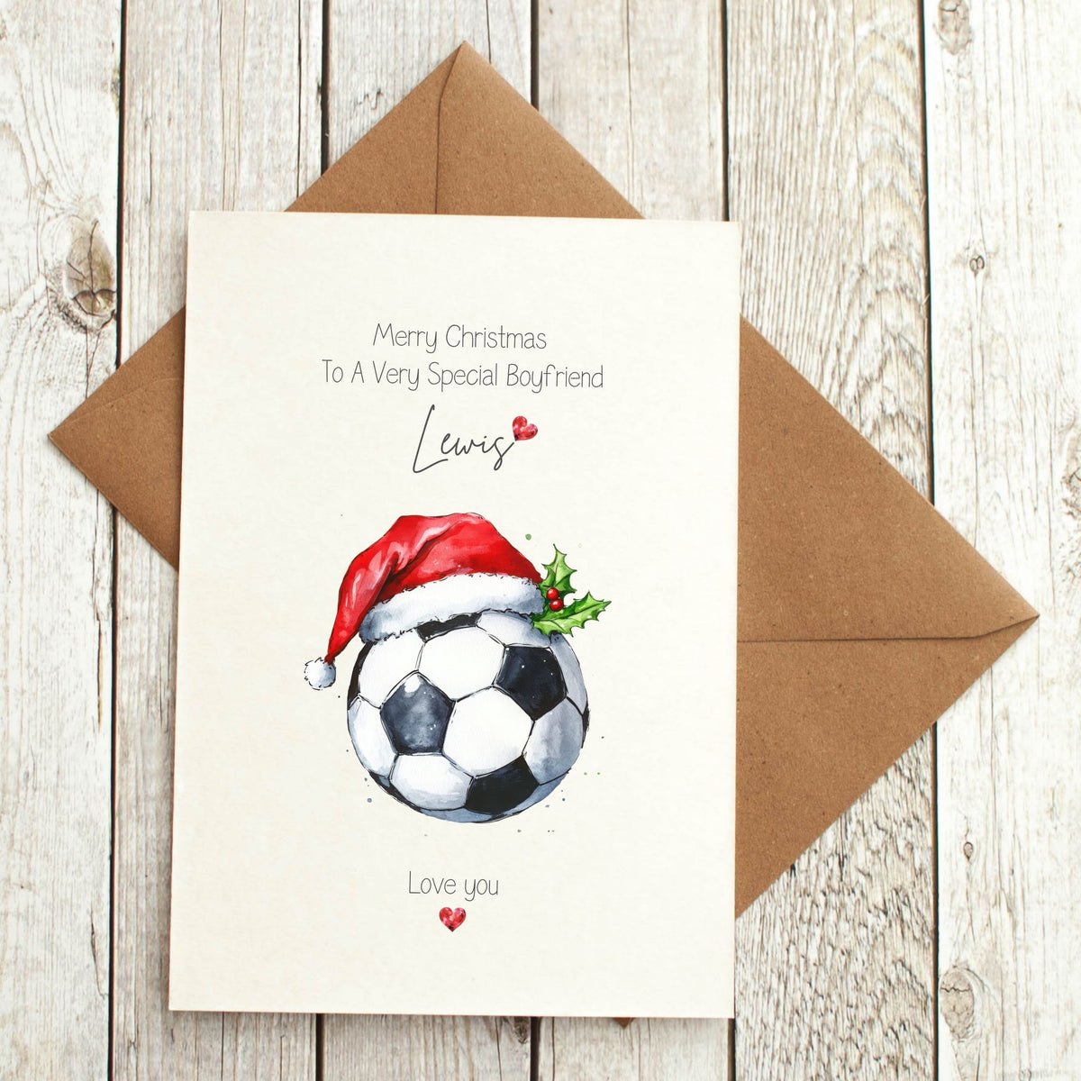 Personalised Football Christmas Card