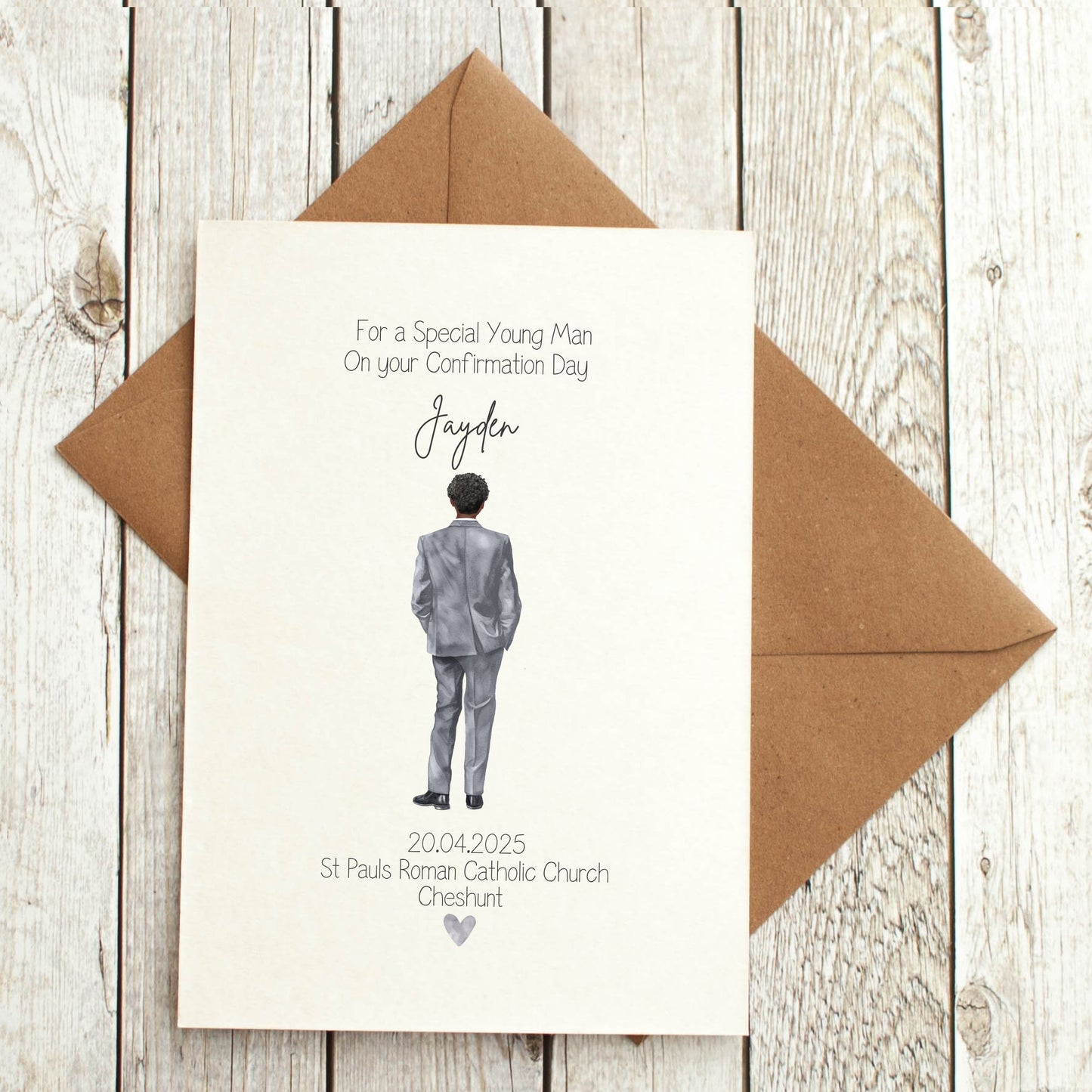 Personalised Confirmation Card for Young Man